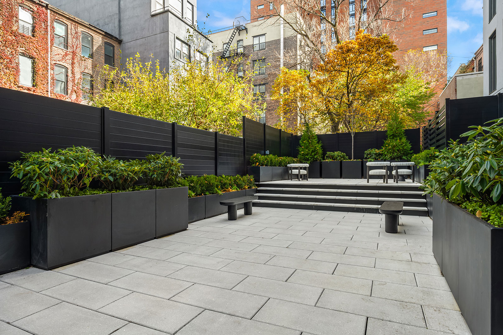 An outdoor wellness garden, with open space for yoga and fitness at 1975 Madison Ave.